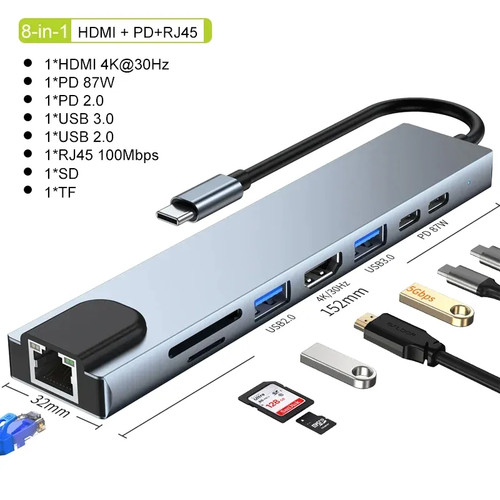 Usb hub in - c, 8