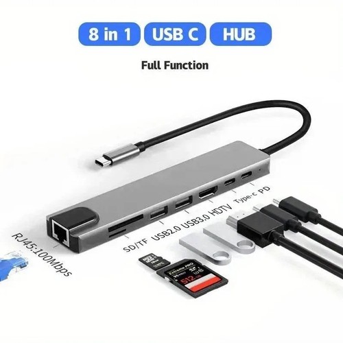 8in1 usb hub typ - 8in1,
