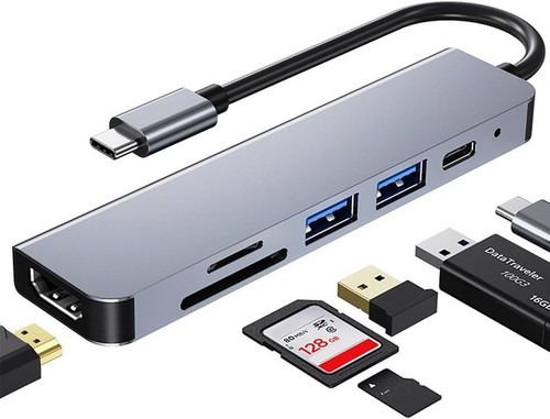 Usb hub 6in1 dongle hdmi - hub,