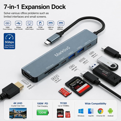 New usb hub 4k hdmi - new, c