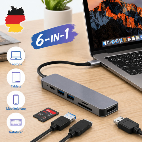 Usb hub 1 multiport - hub, 6-in-1