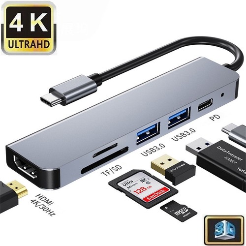Usb 6in1 hub - adapter, 4k